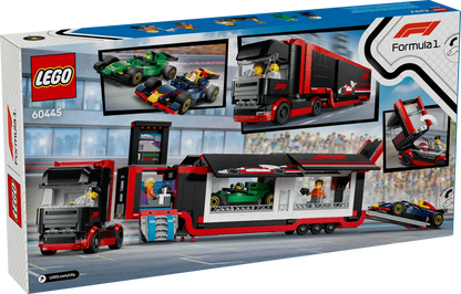 LEGO City 60445 F1 Truck with RB20 & AMR24 F1 Cars